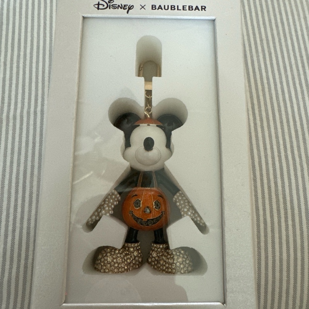 Disney BaubleBar Pumpkin Mickey Bag Charm NEW